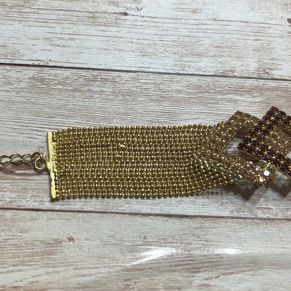 Gold & Bronze Gems Geometric Bracelet - Picture 8 of 9